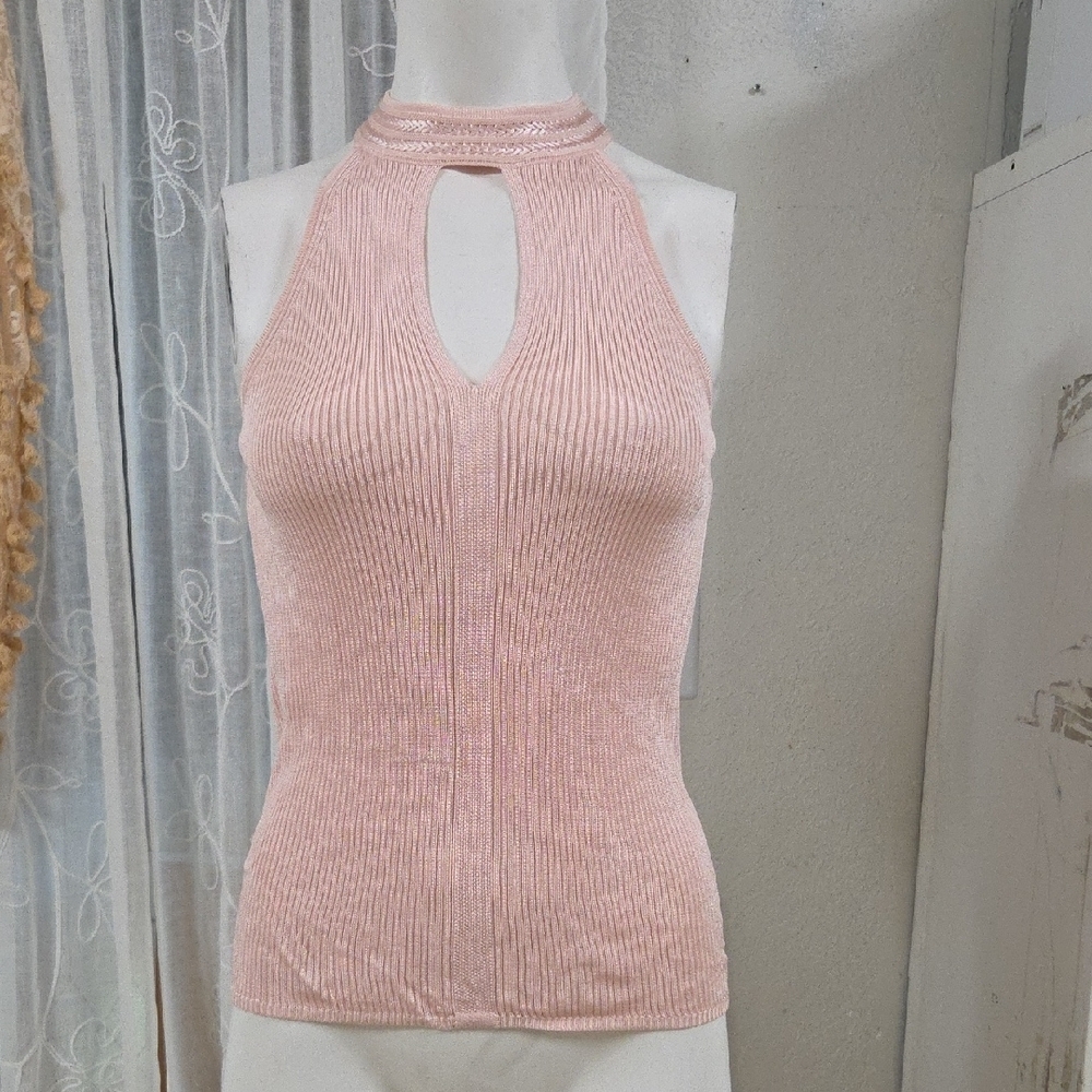 White House Black Market Blush Ribbed Tank Top Xsmall Sz [1007]